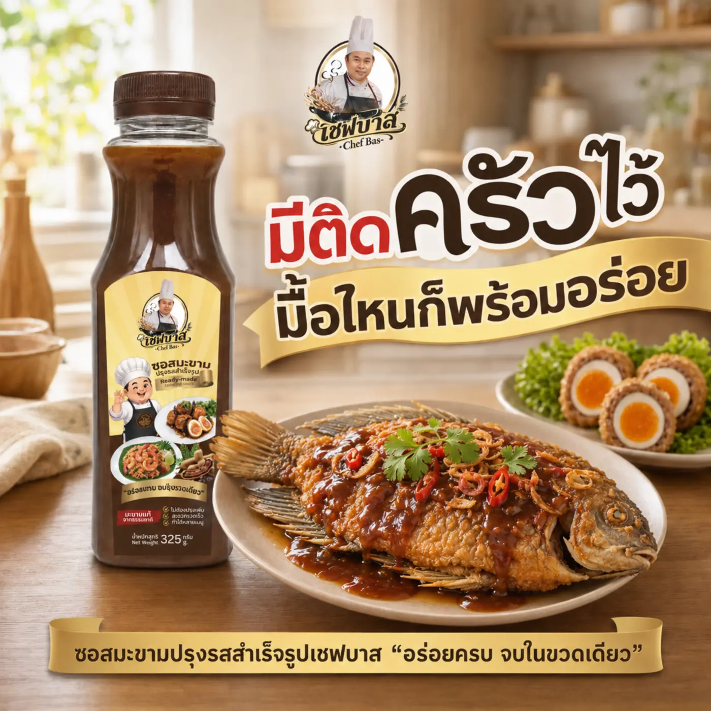 ซอสมะขามเชฟบาส 325 กรัมกับเมนูปลาราดซอส