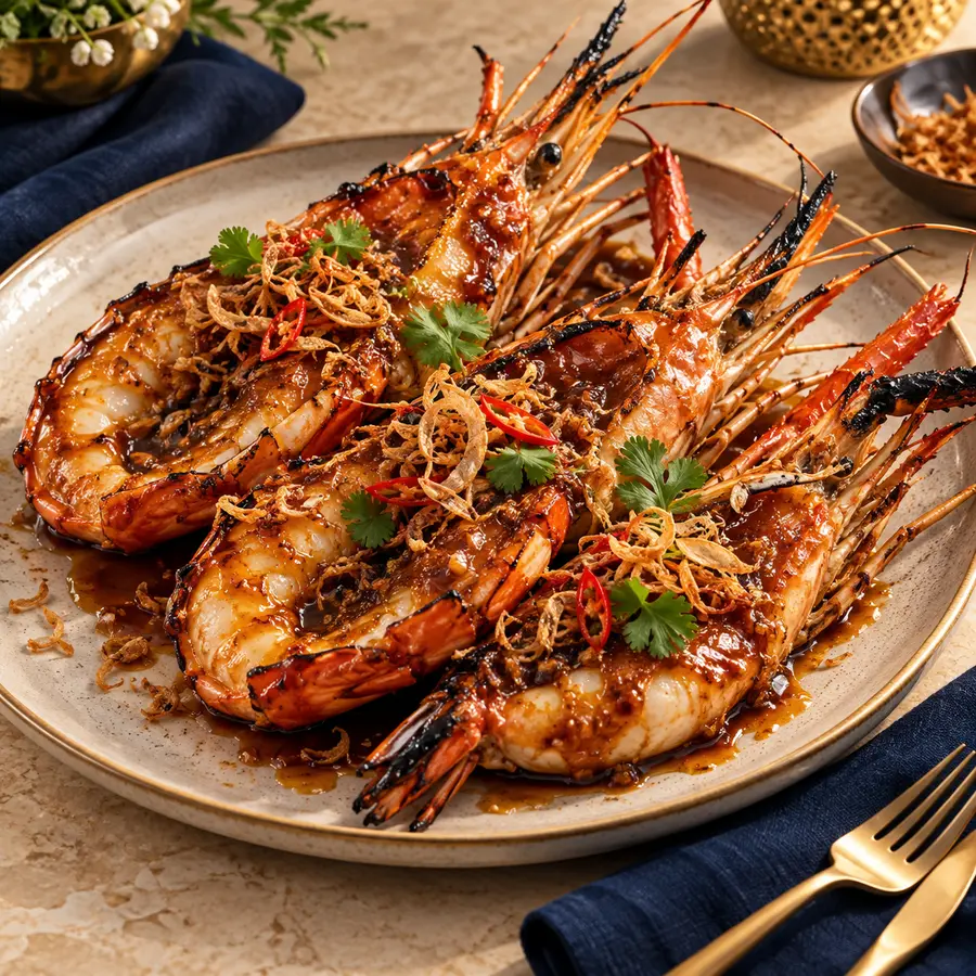 กุ้งย่างซอสมะขาม
